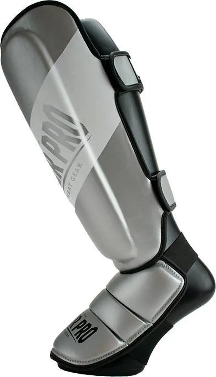 Super Pro Rebel Scheenbeschermers XL - Zwart/Grijs/Wit