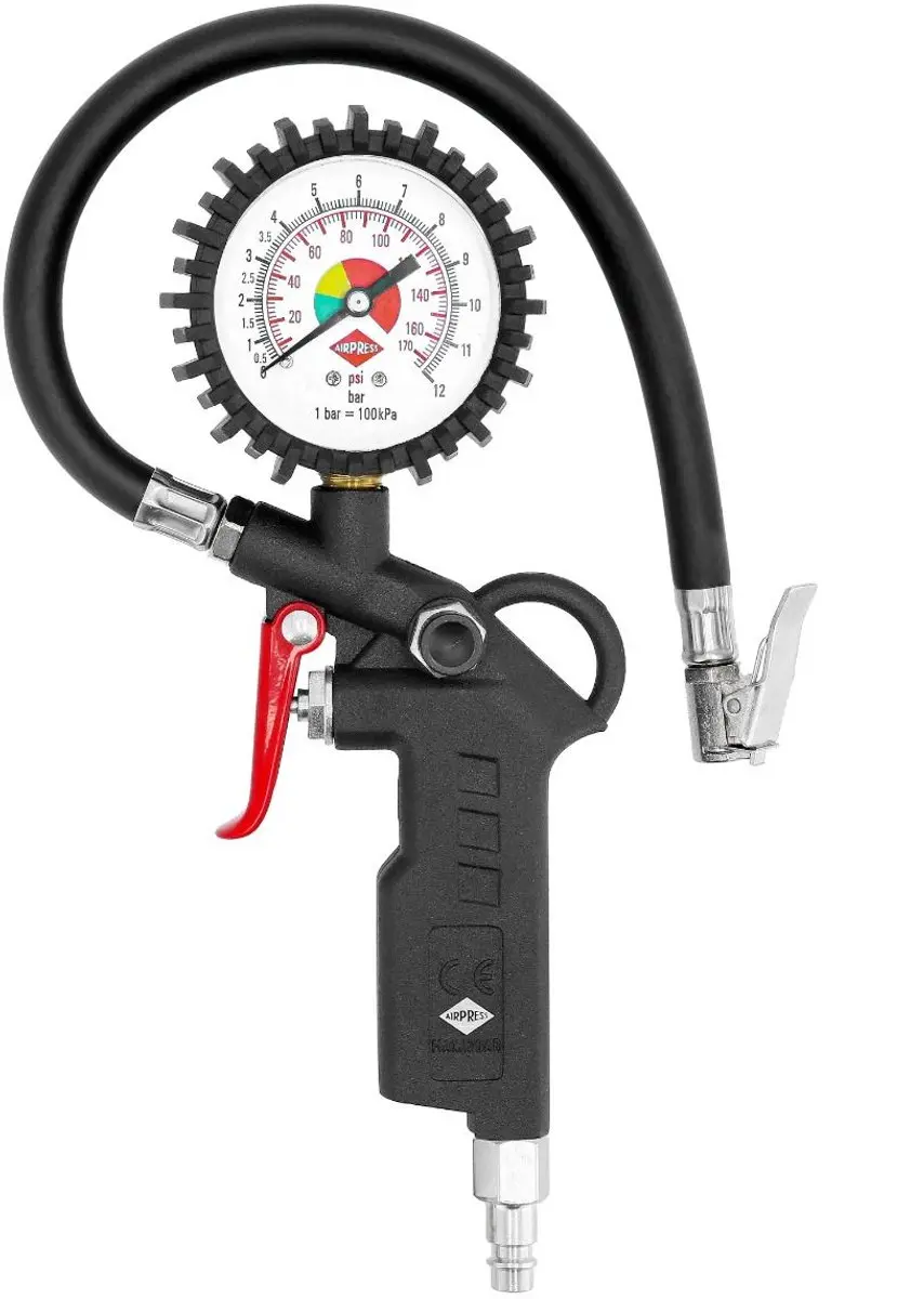 Airpress Accessoiresset 6-delig - Blaaspistool, Bandenvulmeter, Spiraalslang 5m
