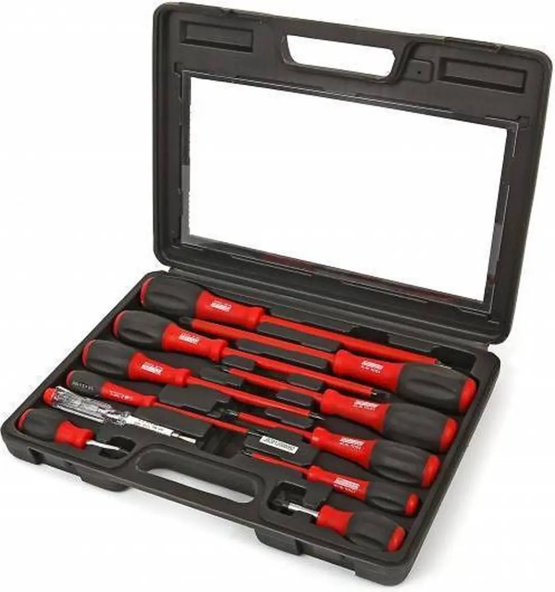 Brüder Mannesmann DS11215 Schroevendraaierset - 11-delig - Rood/Zwart