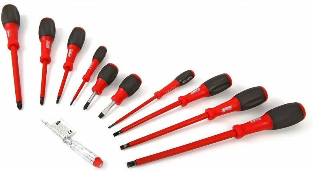 Brüder Mannesmann DS11215 Schroevendraaierset - 11-delig - Rood/Zwart
