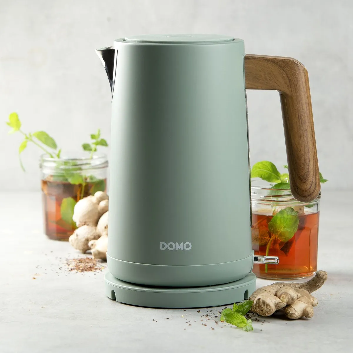 Domo DO9282WK Waterkoker Wood You - 1,7L - Mat groen
