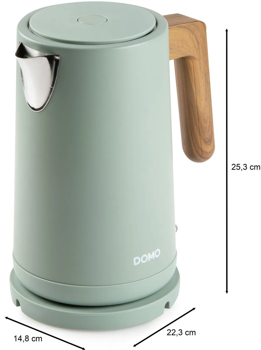 Domo DO9282WK Waterkoker Wood You - 1,7L - Mat groen