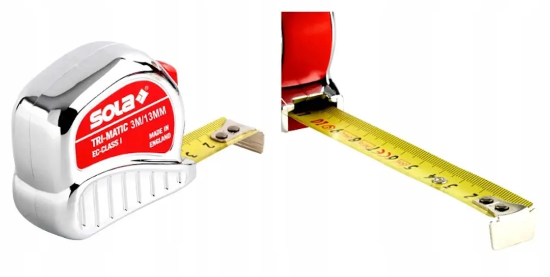 Sola Tri-Matic TM8 Rolbandmaat 8m x 25mm - 50023401 - Geel/Verchroomd