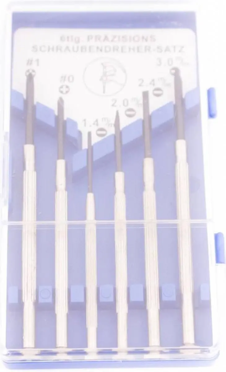 Brüder Mannesmann 4003315064206 Schroevendraaierset Precisie - 6 Stuks - Zwart/Blauw