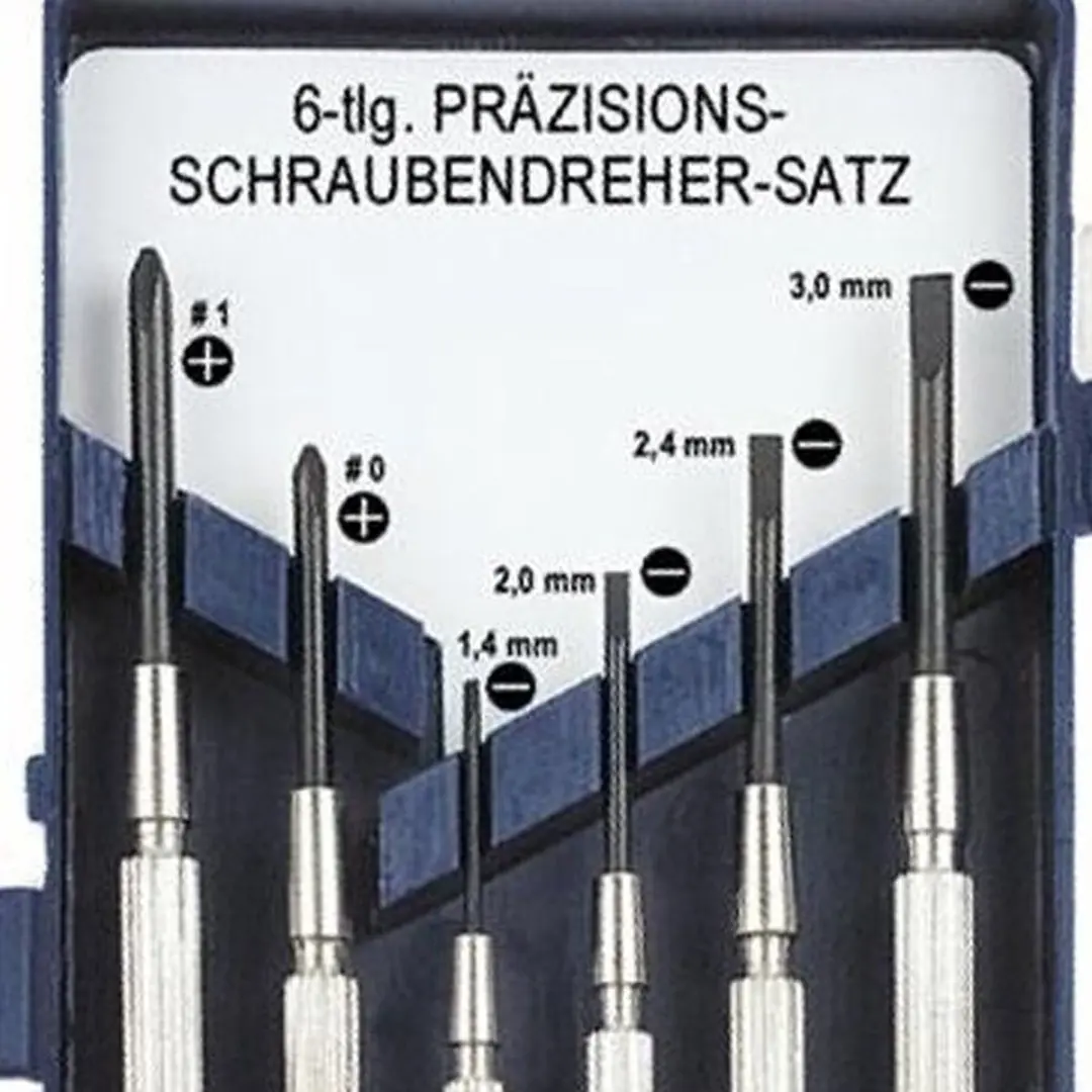 Brüder Mannesmann 4003315064206 Schroevendraaierset Precisie - 6 Stuks - Zwart/Blauw
