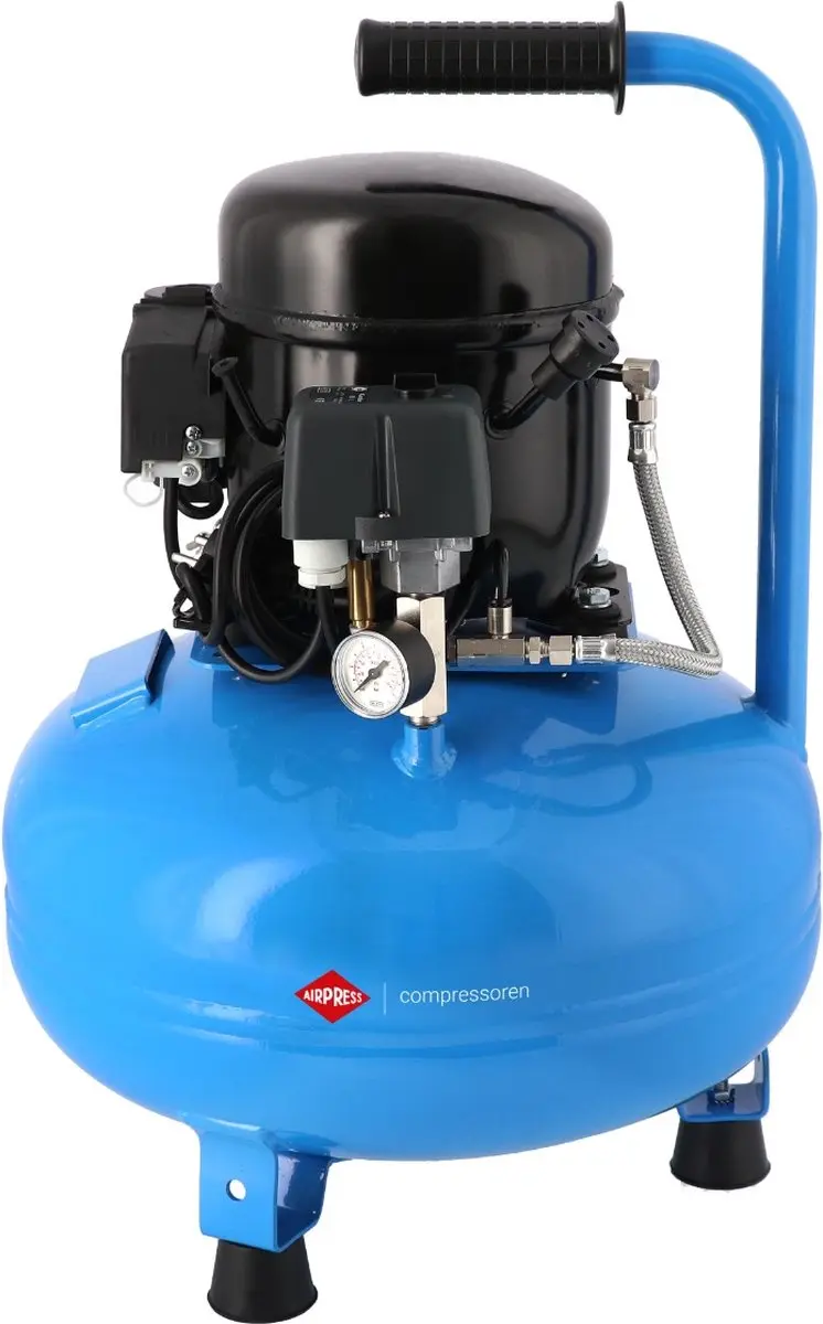 Airpress Stille Compressor L 50-24 8 bar - 24L Zwart/Blauw