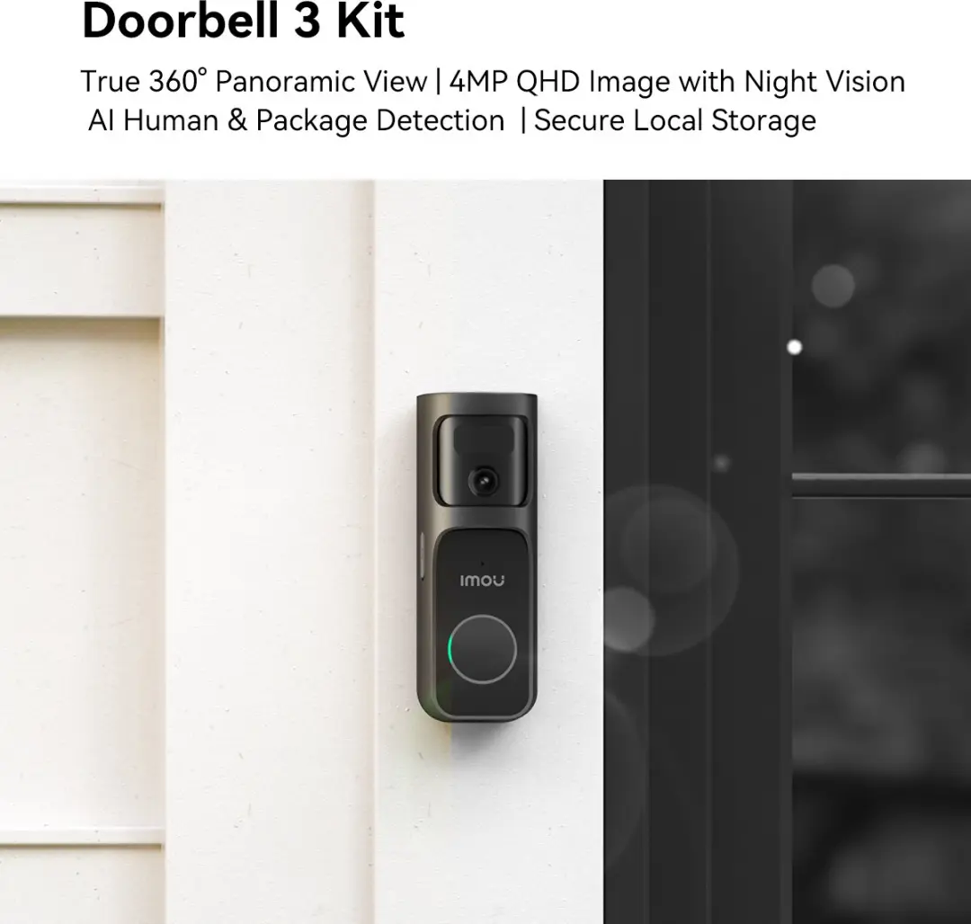 Imou Doorbell 3 DB-3EP-4M0W/DS3 Video Deurbel - 4MP QHD - Zwart