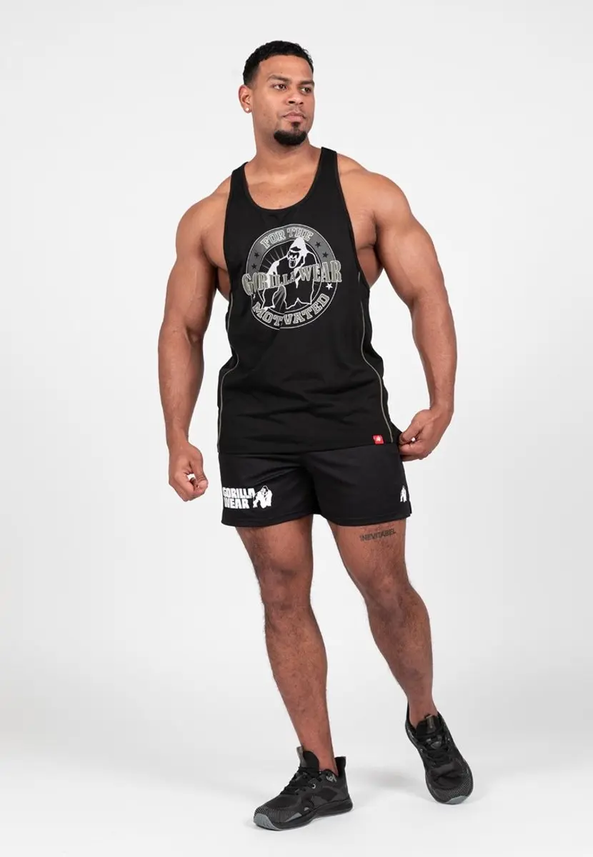 Gorilla Wear Casper Stringer Tanktop - 3XL - Zwart/Groen
