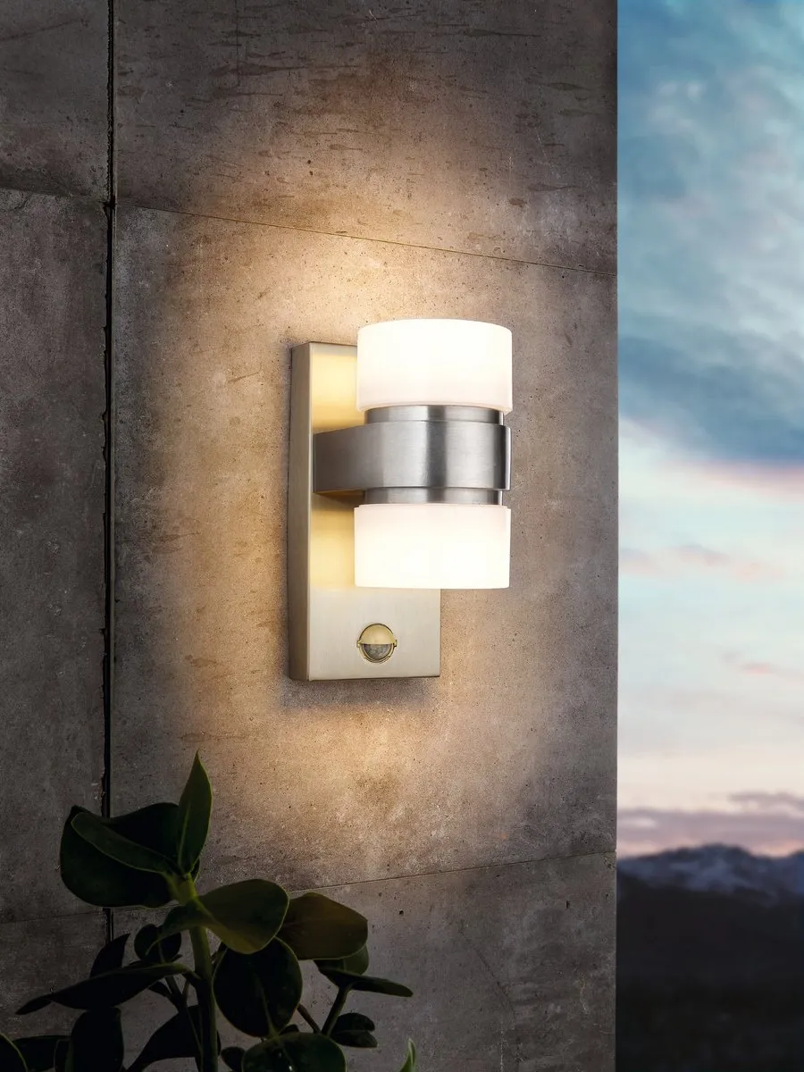 Eglo Atollari Wandlamp RVS - 2 Lichtpunten - IP44 - Zilver/Wit