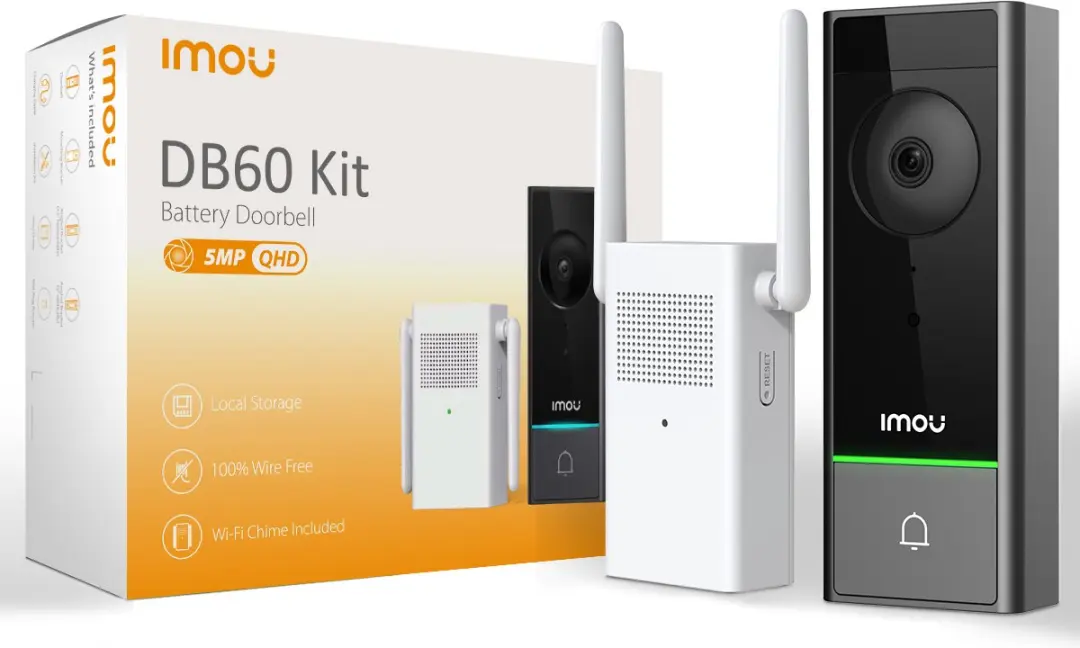 Imou DB60 Kit Video Deurbel - 5MP - Accu - IP65 - Persoonsdetectie