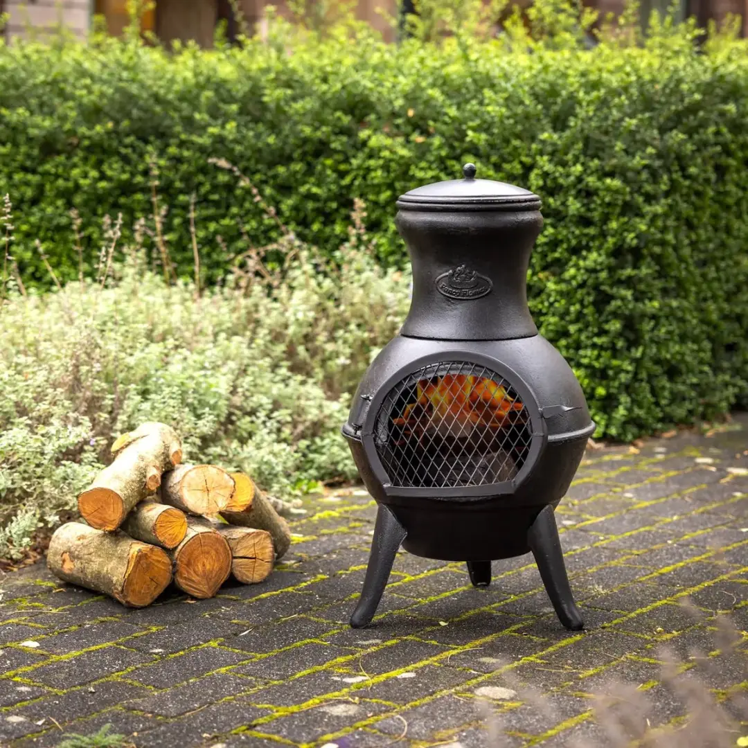 Esschert Design Terraskachel 70cm - Gietijzer - Zwart