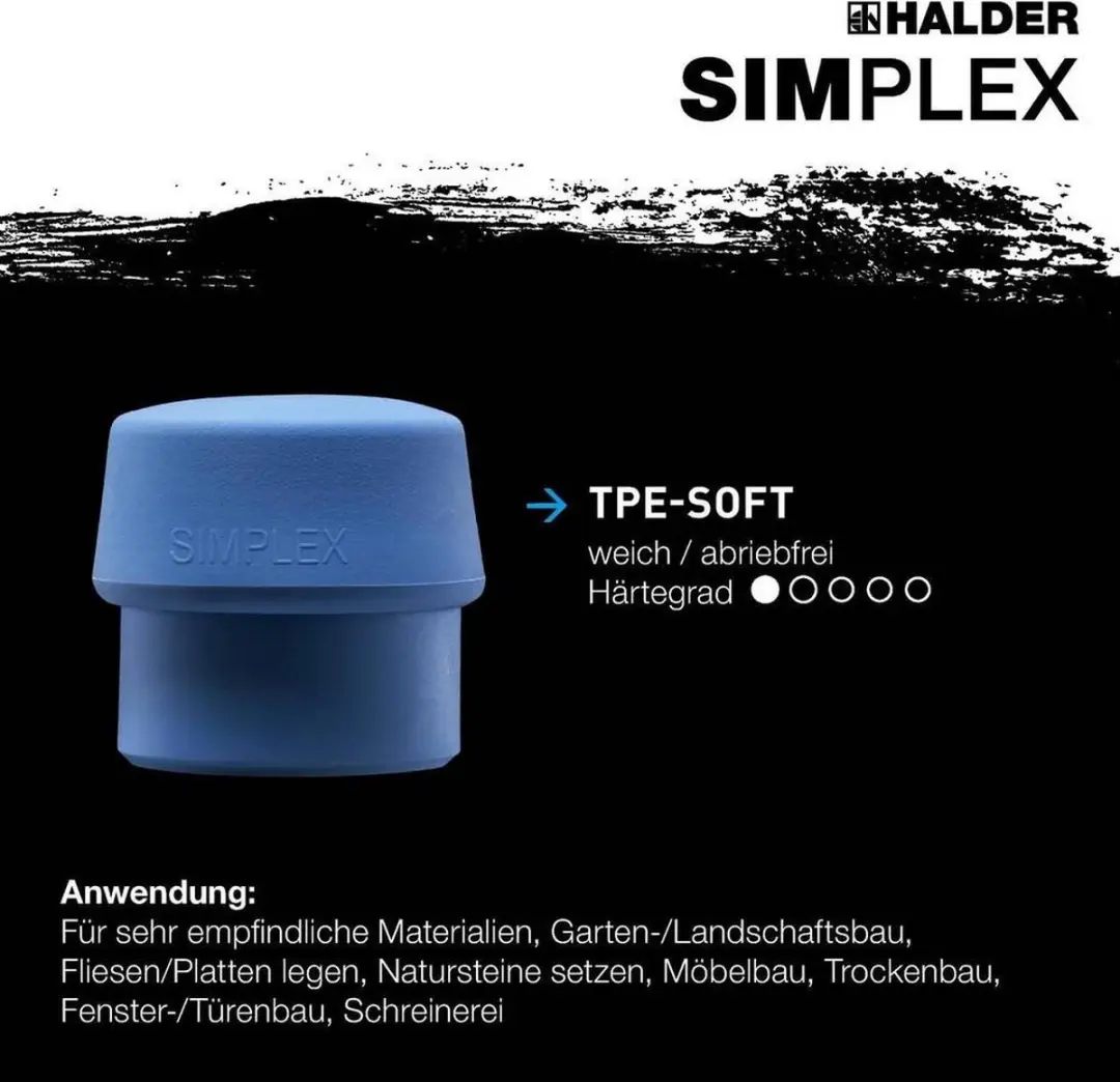Halder Simplex Hamerdop Zachtrubber Ø50mm