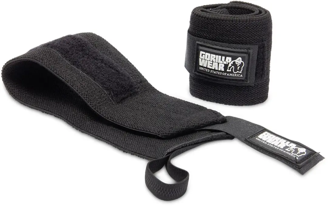 Gorilla Wear Essential Wrist Wraps - 2 Stuks - Zwart/Rood