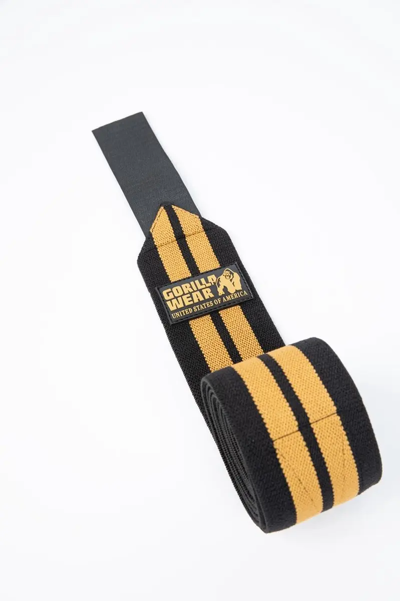 Gorilla Wear Knee Wraps 200cm - Zwart/Goud