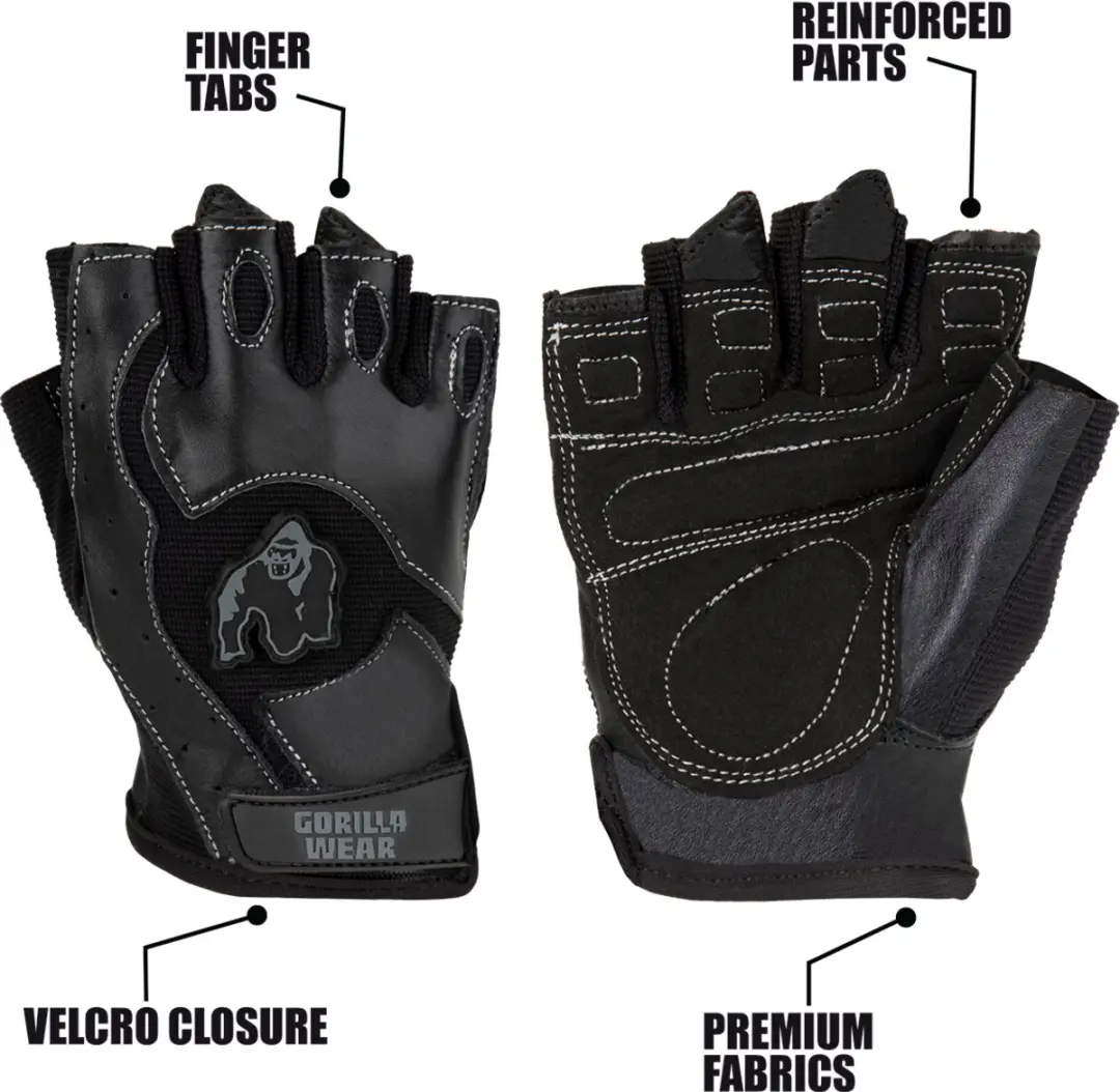 Gorilla Wear Mitchell Sporthandschoenen M - Zwart