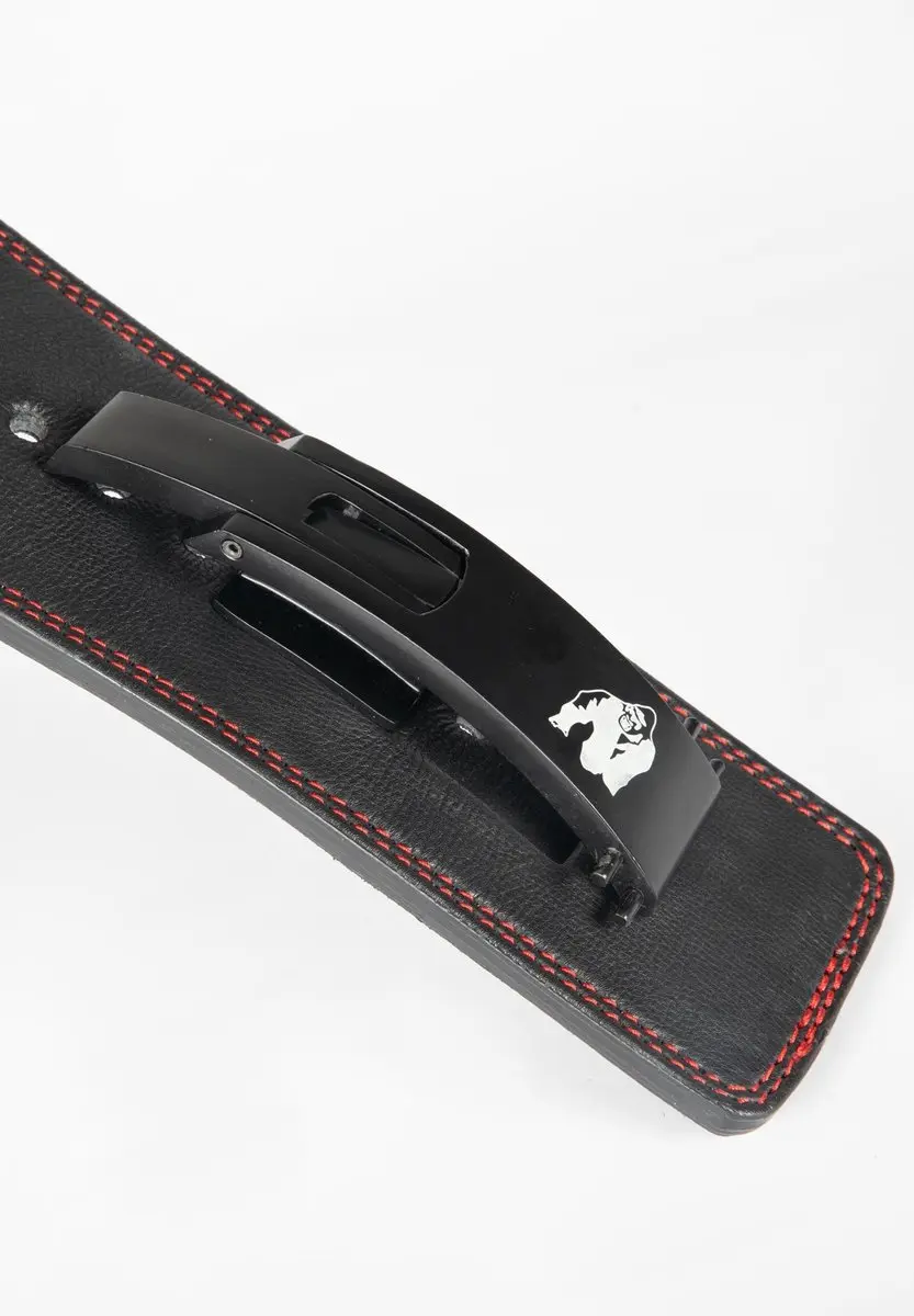 Gorilla Wear Halterriem 4 Inch Premium Leather - Zwart