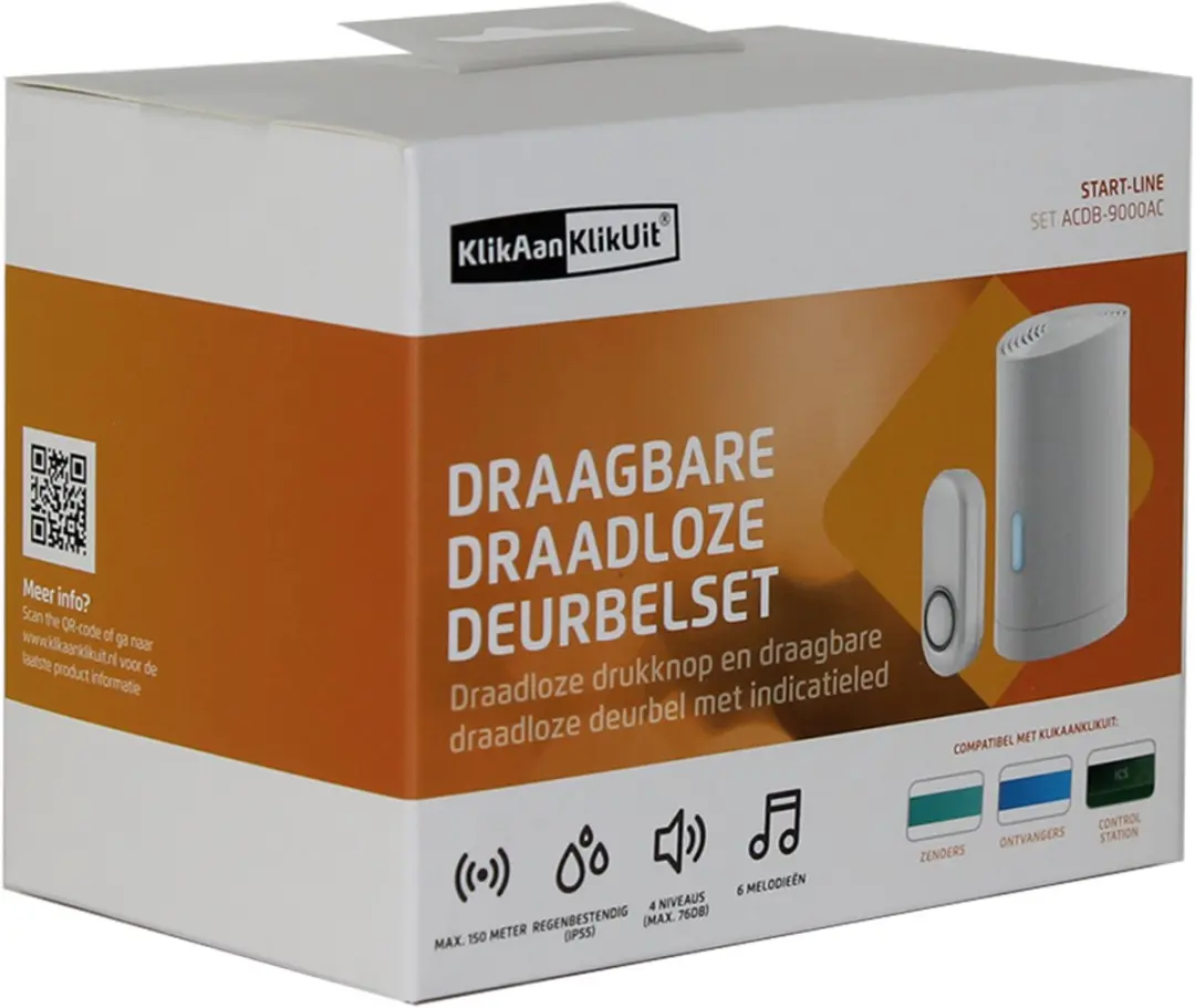 KlikAanKlikUit ACDB-9000AC Draadloze Deurbel - Wit - afbeelding 6 van 6
