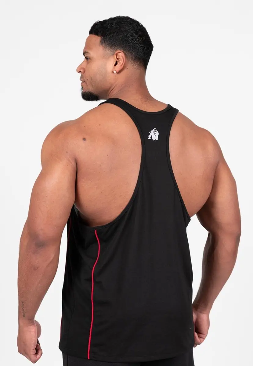 Gorilla Wear Casper Stringer Tanktop - Zwart/Rood L