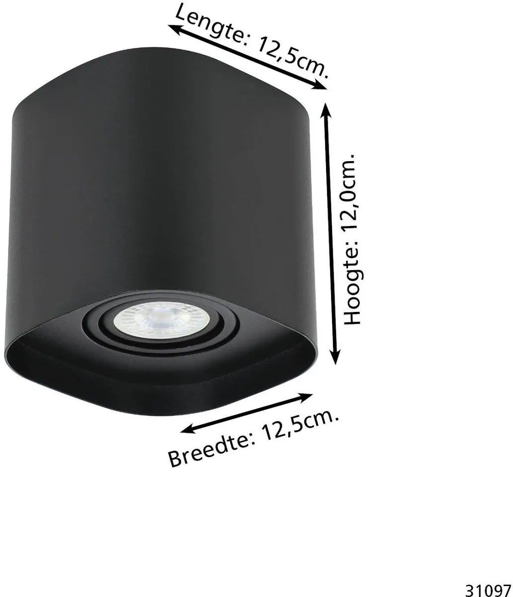 Eglo Arenzano Plafondlamp GU10 - 1 Lichtpunt - Zwart
