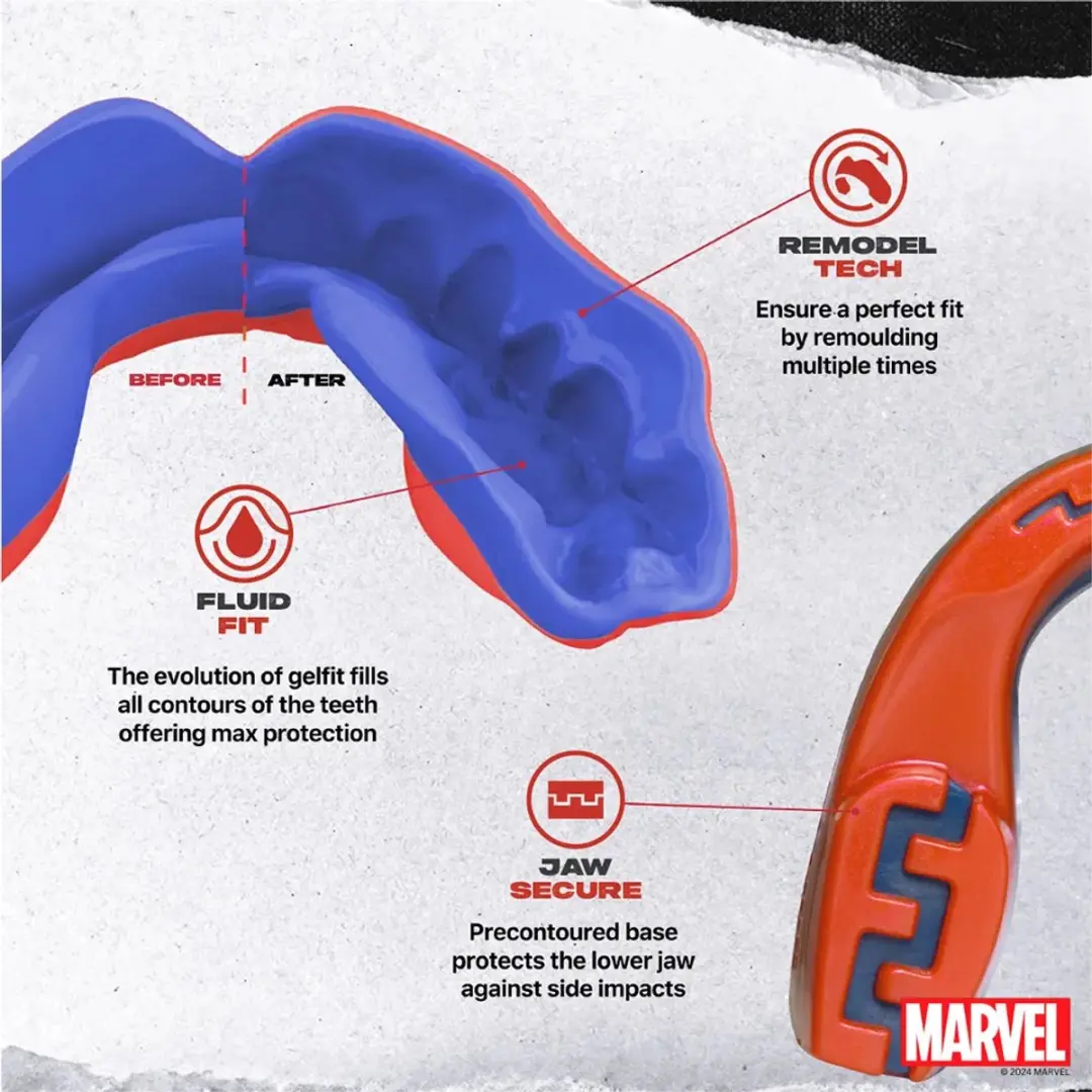 Safejawz Marvel Spider-Man Bitje - Rood - Maat L