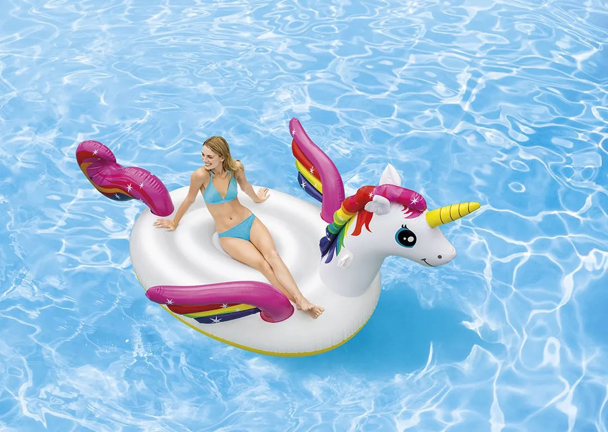 Intex Mega Unicorn Island - 57281EU - Wit/Roz/Geel