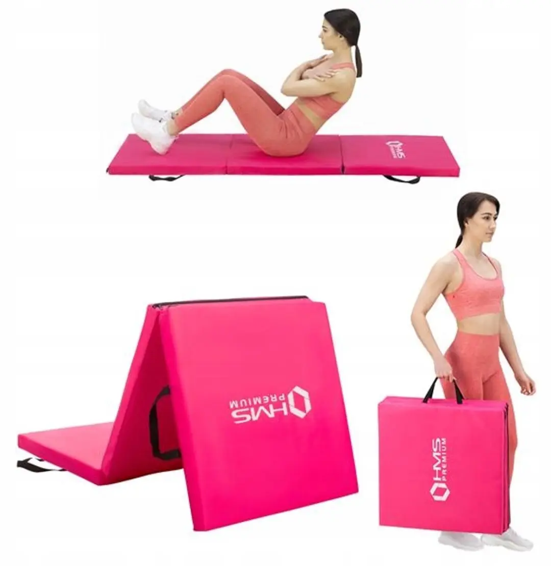 HMS Premium Opvouwbare Fitnessmat - Roze