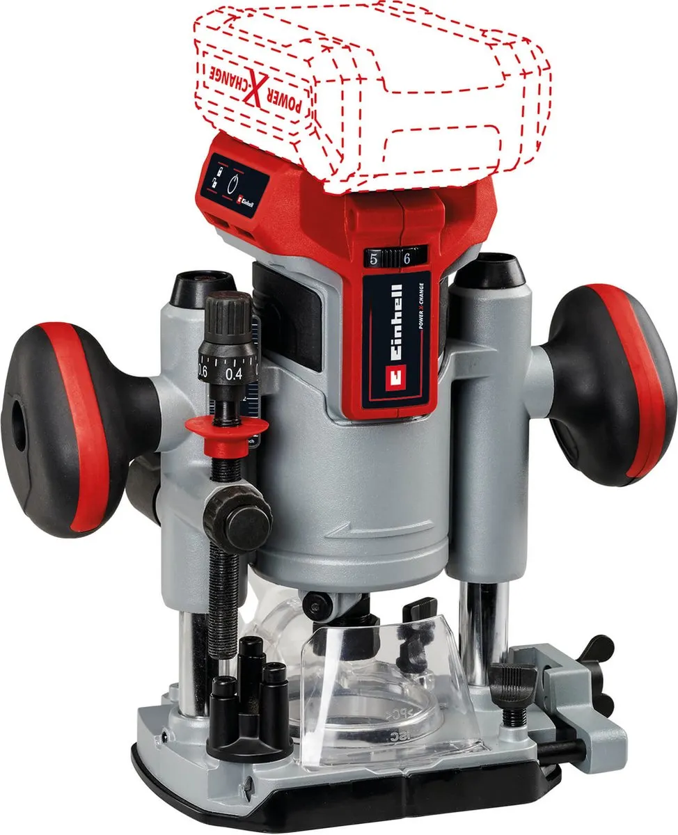 Einhell Accu Bovenfrees TP-RO 18 Li BL Solo - 18V - Koolborstelloze motor - Rood/Zwart
