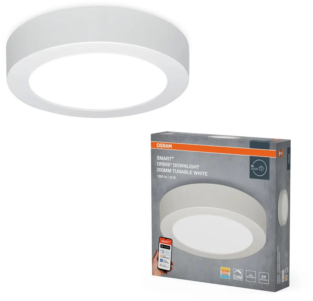 Osram SMART+ Matter Orbis LED Downlight 200mm 12W 900lm - Wit