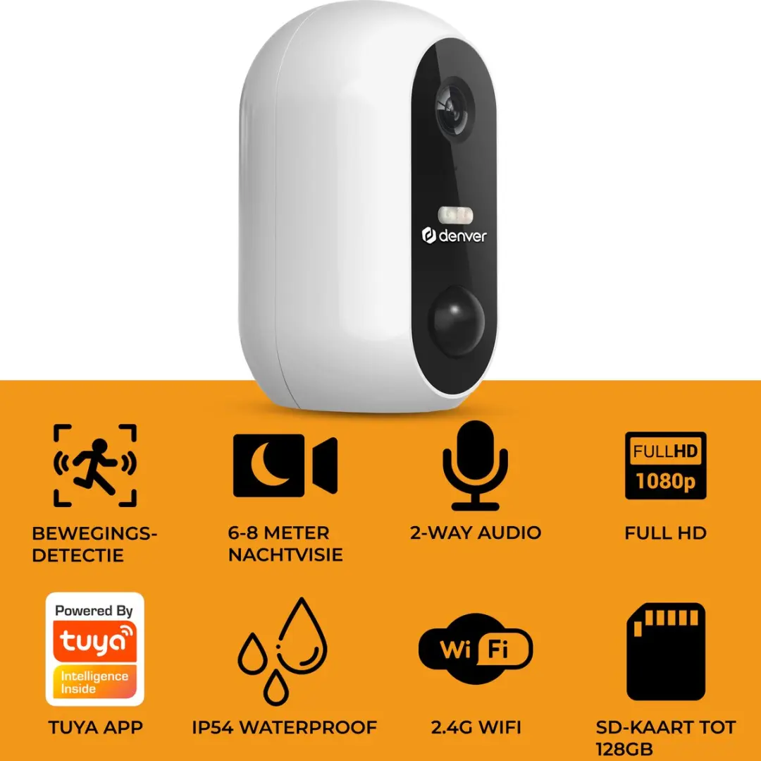 Denver IOB209 Draadloze Beveiligingscamera Full HD - Outdoor - Nachtzicht
