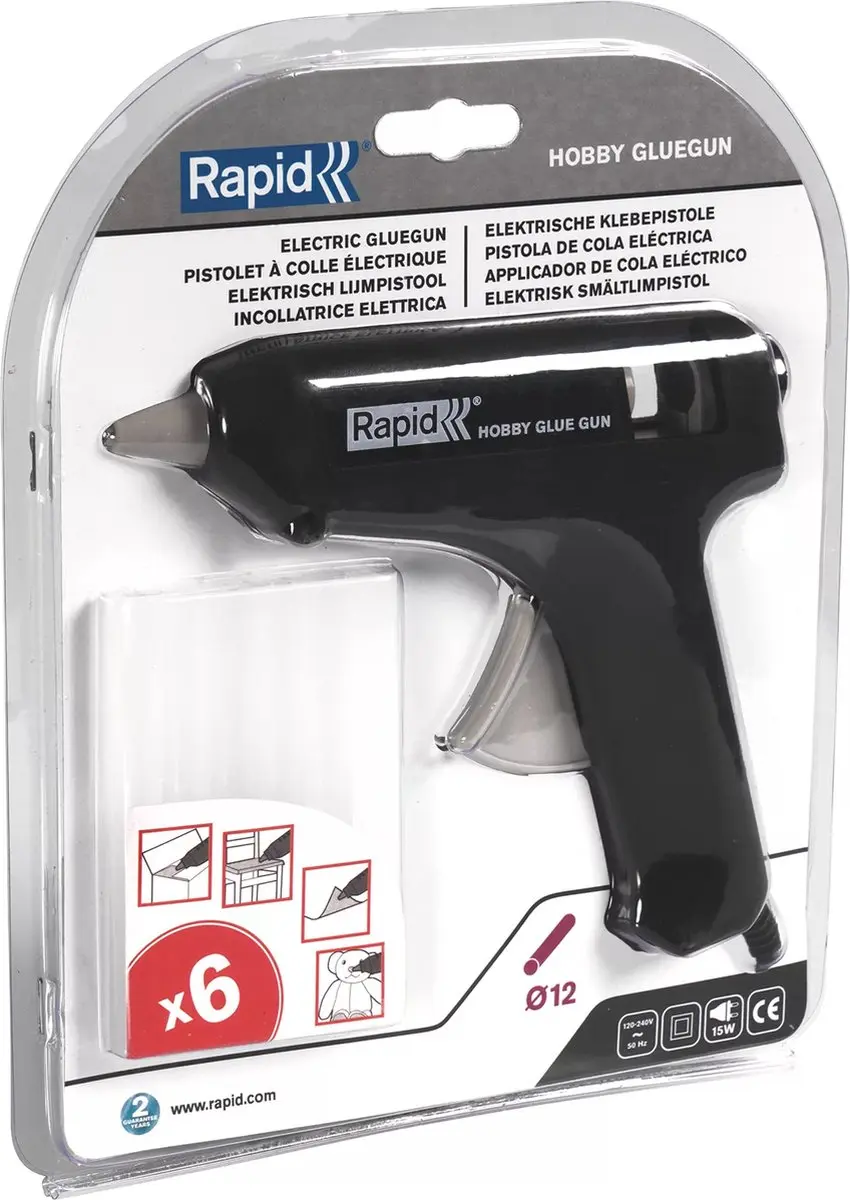 Rapid Hobby Lijmpistool 15W - Ø12mm - Zwart - afbeelding 2 van 3