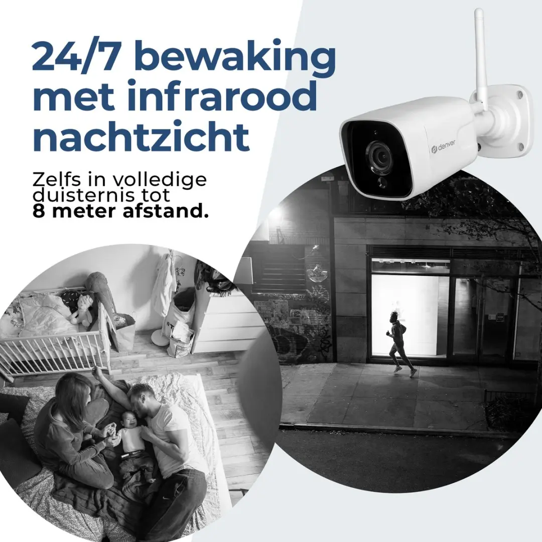 Denver IOC241 Beveiligingscamera Buiten & Binnen - Full HD - Nachtzicht - Wit - afbeelding 6 van 6