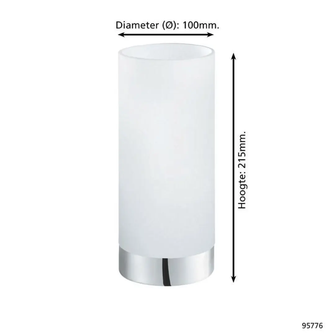 Eglo Damasco 1 Tafellamp - Ø100mm Chroom Wit