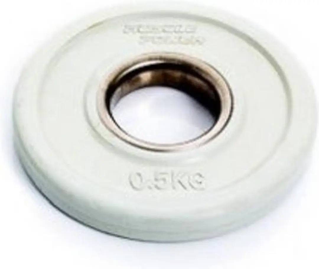 Muscle Power Fractional Bumper Plate 50mm 0,5kg - Wit/Beige