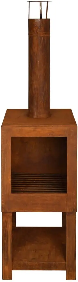 Esschert Design Tuinhaard met Houtopslag FF298 - Roestbruin