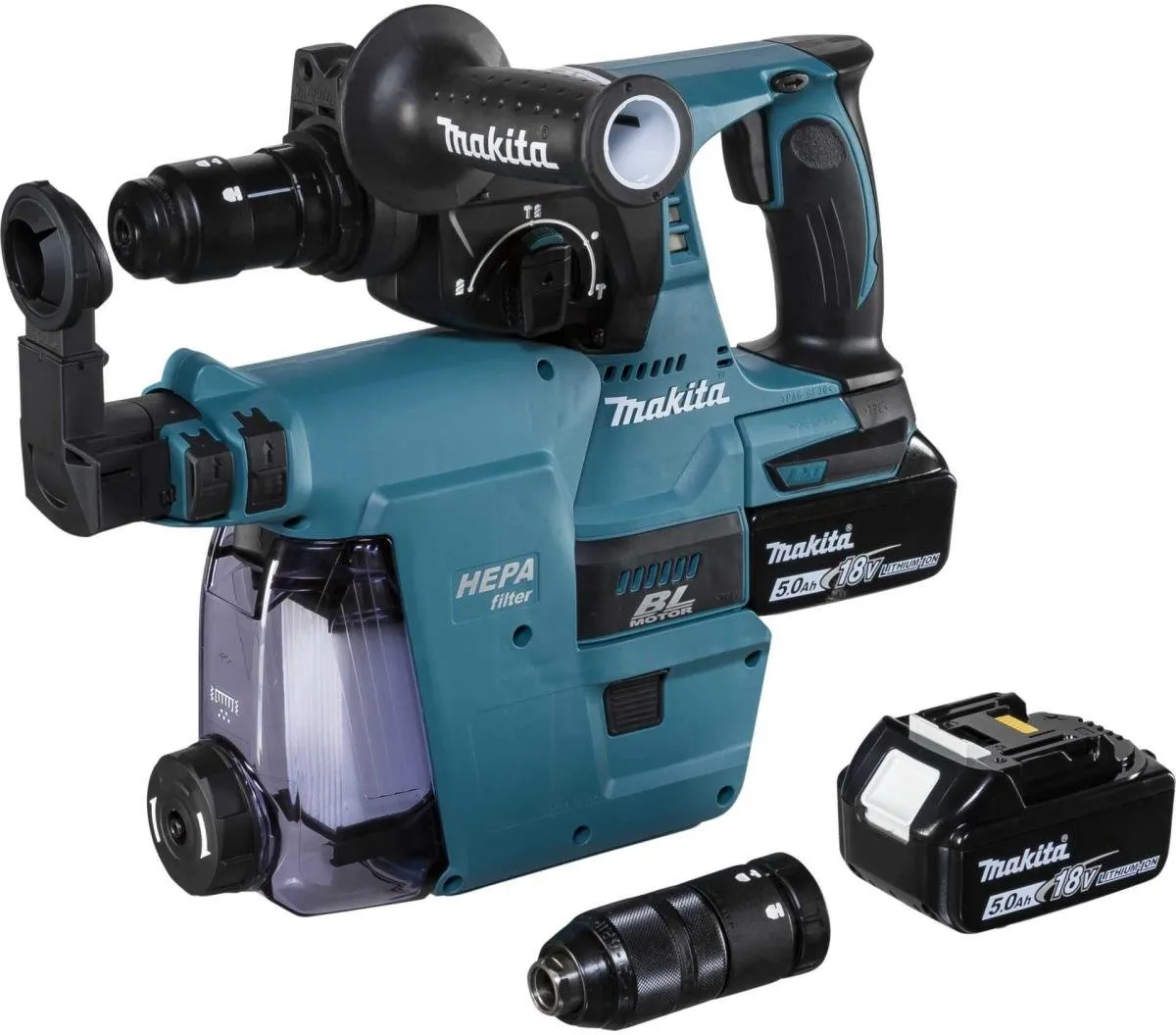Makita DHR243RTJW SDS-Plus Accu-Boormachine 2x 5.0Ah - afbeelding 6 van 6