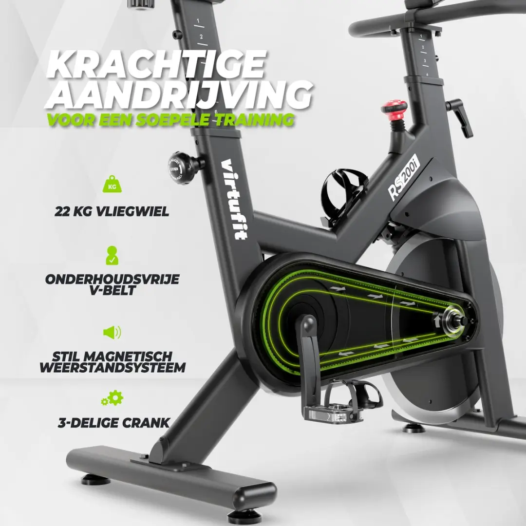 VirtuFit RS200i Indoor Cycle - 22kg Vliegwiel - Zwart - afbeelding 6 van 6