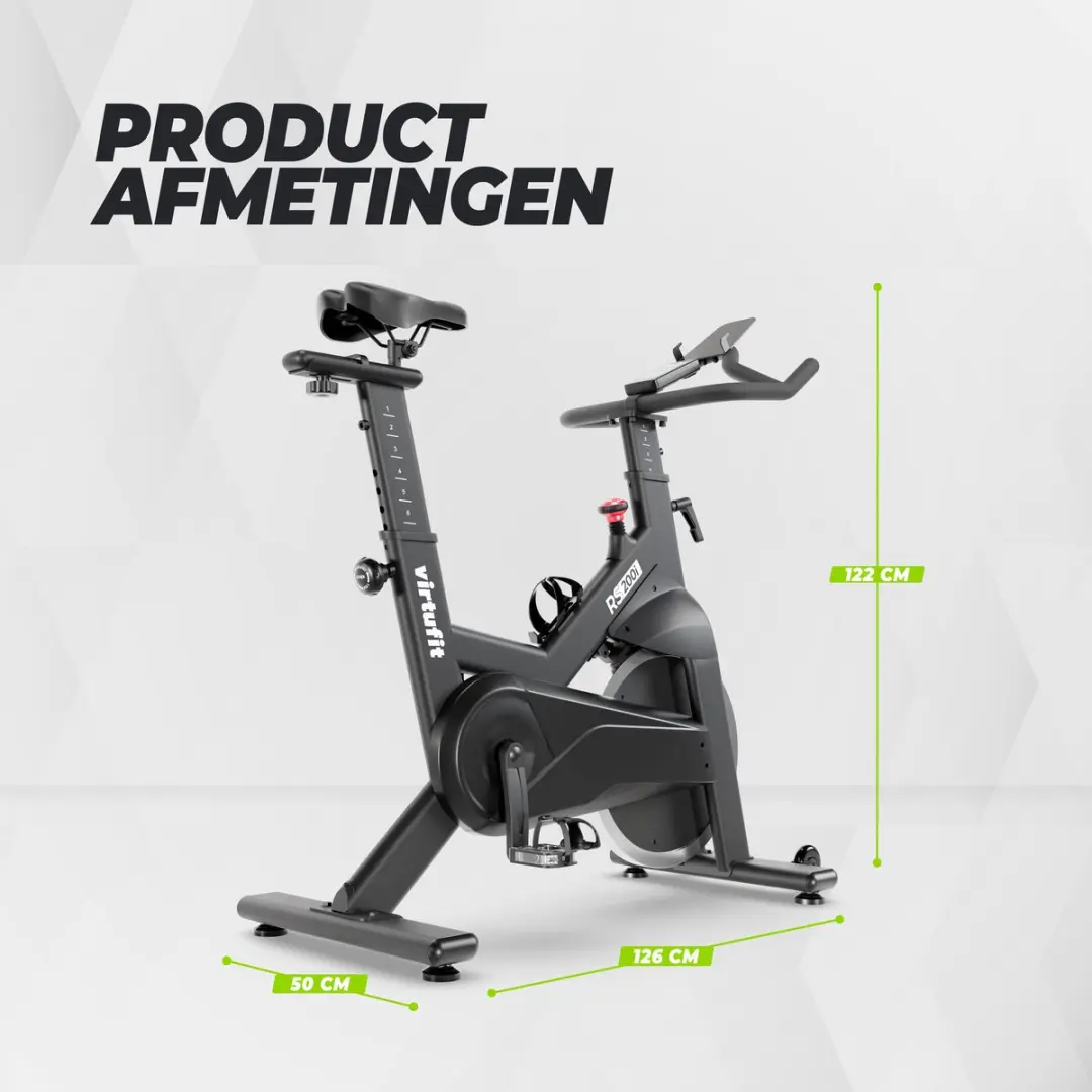 VirtuFit RS200i Indoor Cycle - 22kg Vliegwiel - Zwart