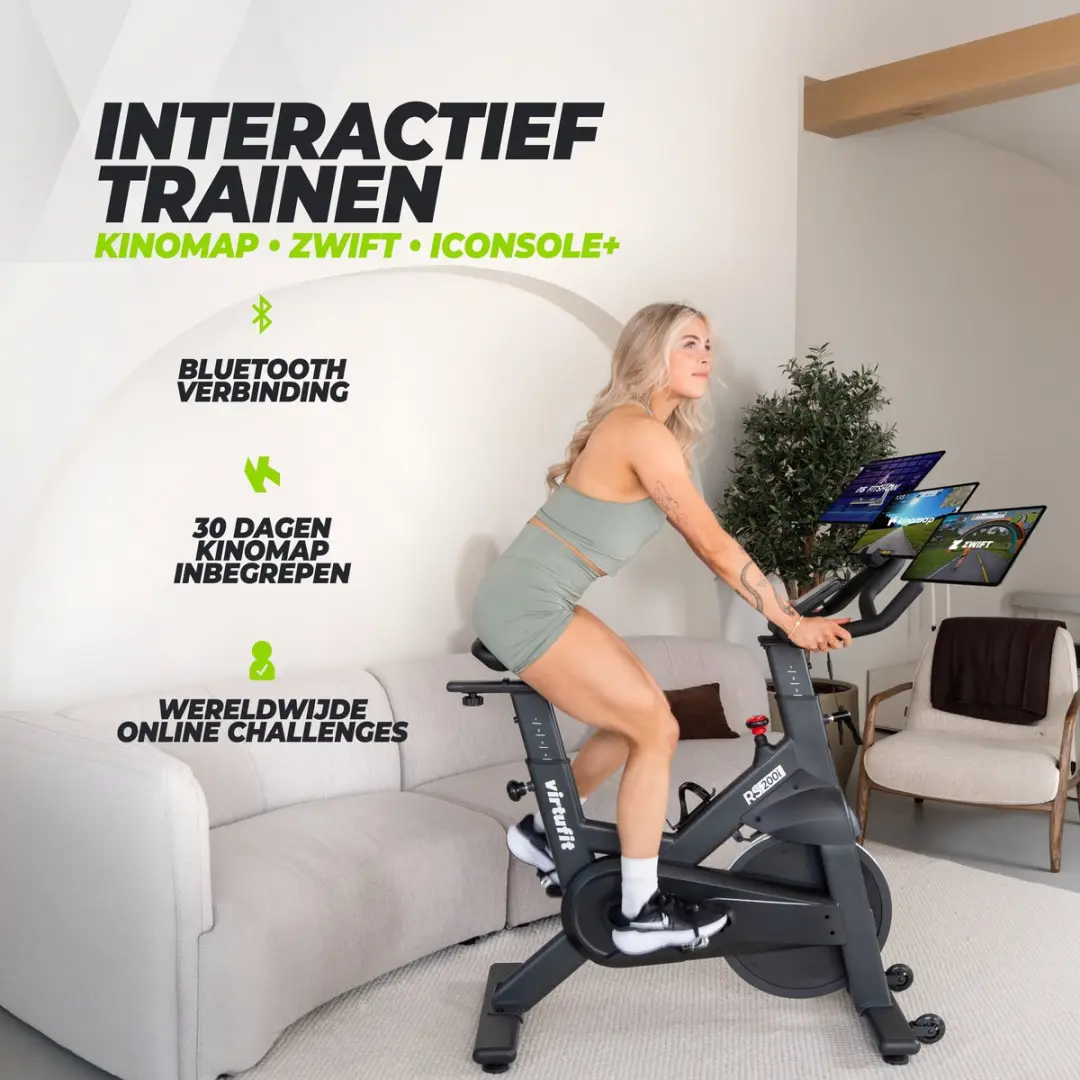 VirtuFit RS200i Indoor Cycle - 22kg Vliegwiel - Zwart