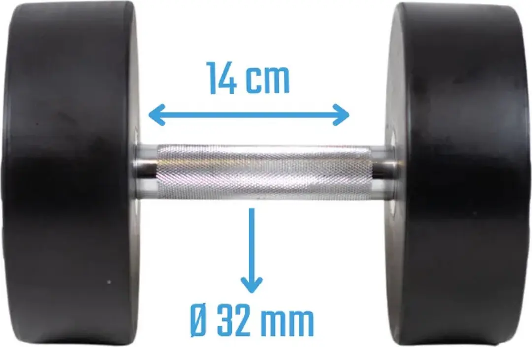 Muscle Power Ronde Dumbbell 22 kg - Zwart