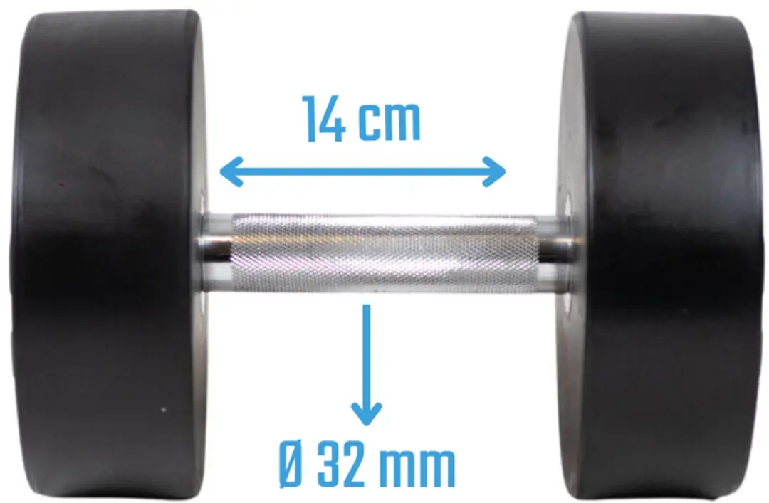 Muscle Power Ronde Dumbbell 22 kg - Zwart