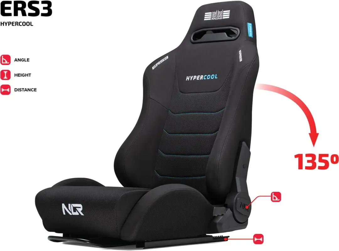 Next Level Racing ERS3 Hypercool Ventilated Sim Racing Seat NLR-E063 - Zwart