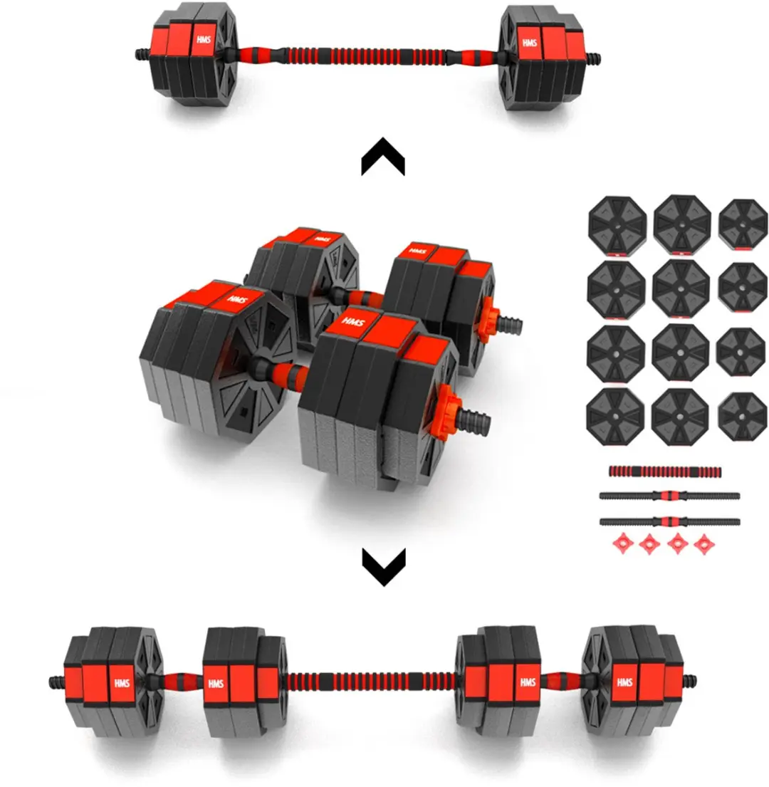 HMS Verstelbare Halter & Dumbbell Set 30kg - Zwart