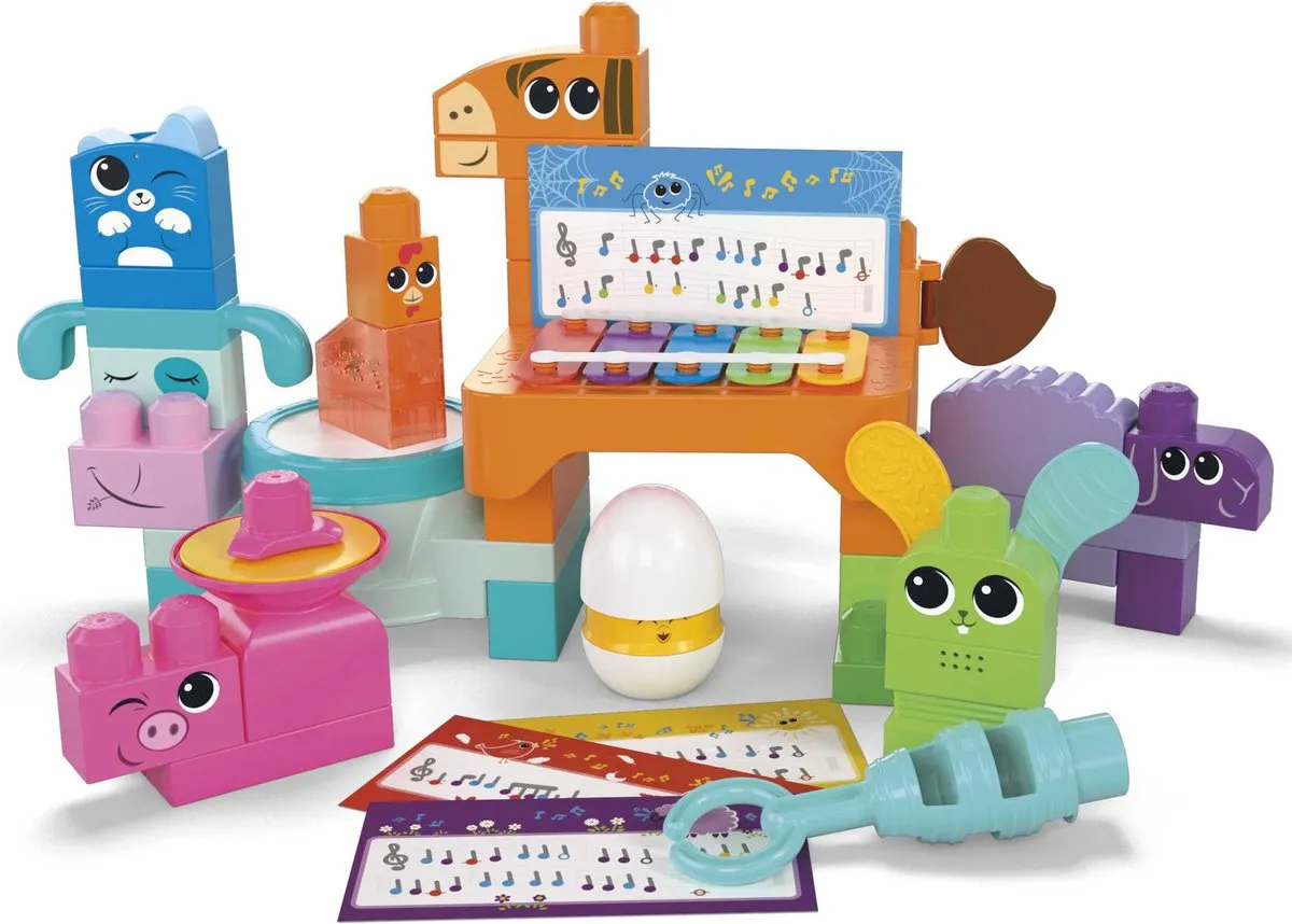 Mega Bloks Muzikale Boerderijband - Bouwspeelgoed 40 Stuks - Multicolor