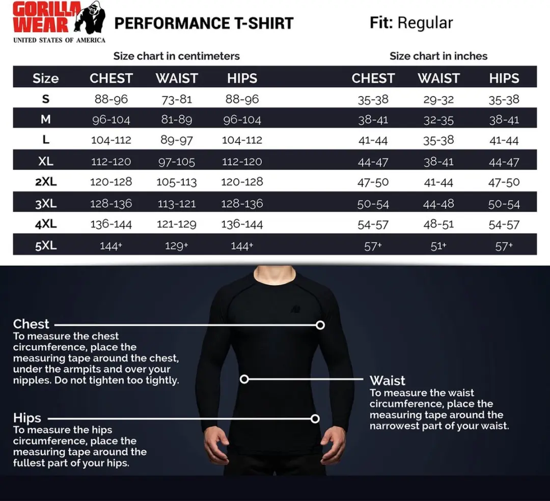 Gorilla Wear Performance T-Shirt Grijs - S