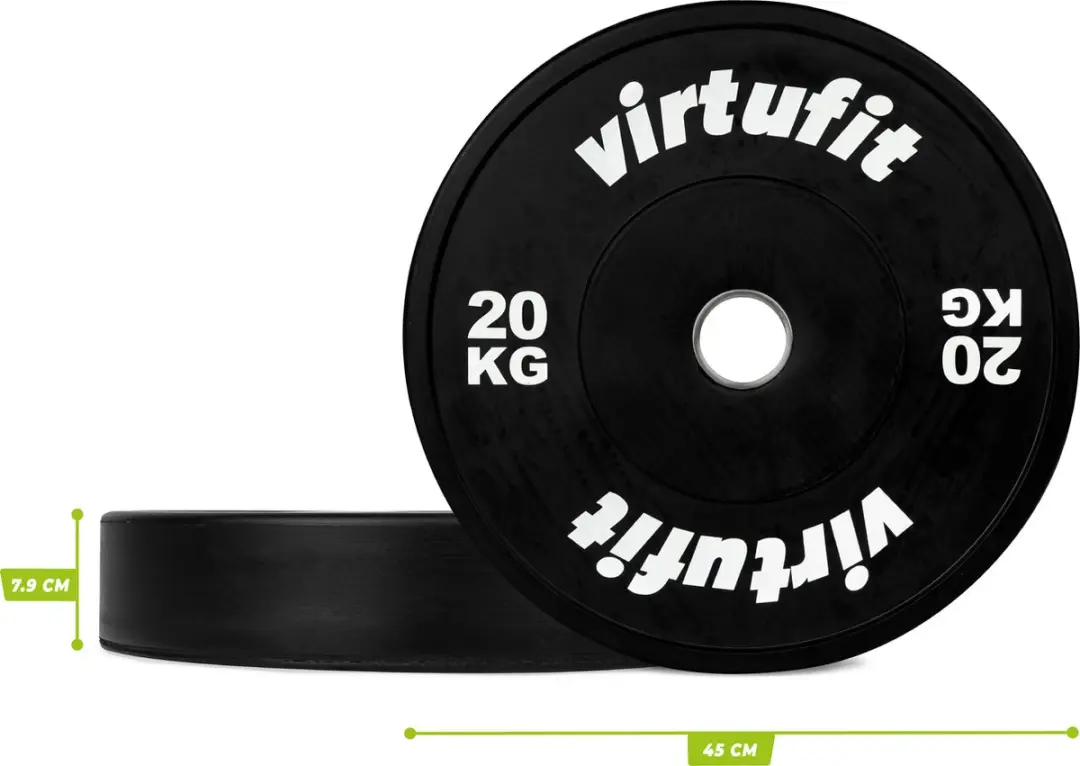 Virtufit Bumper Plate 50mm 20kg - Zwart