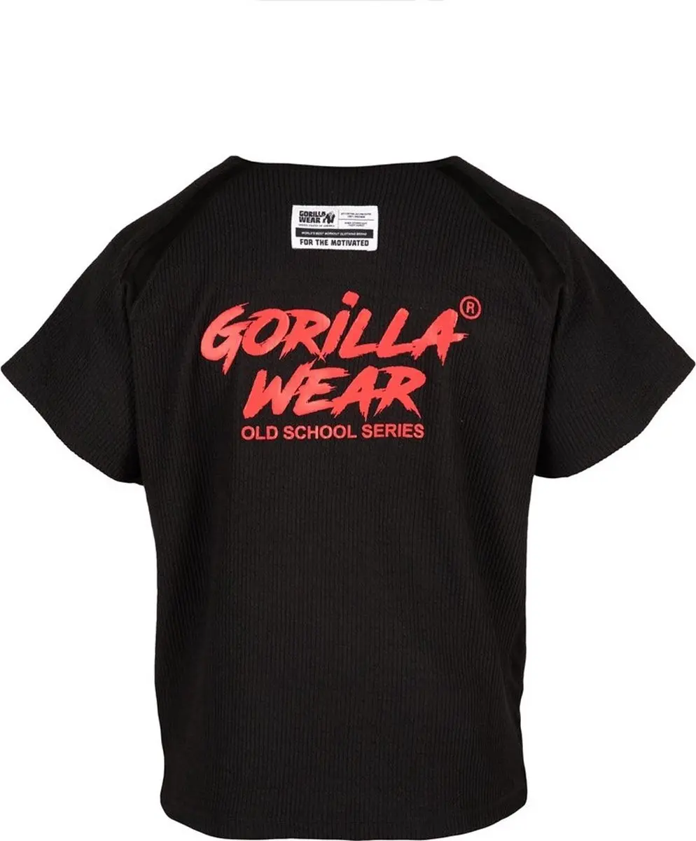 Gorilla Wear Augustine Old School Workout Top - Zwart/Rood 2XL/3XL