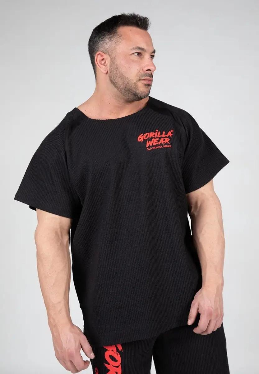 Gorilla Wear Augustine Old School Workout Top - Zwart/Rood 2XL/3XL