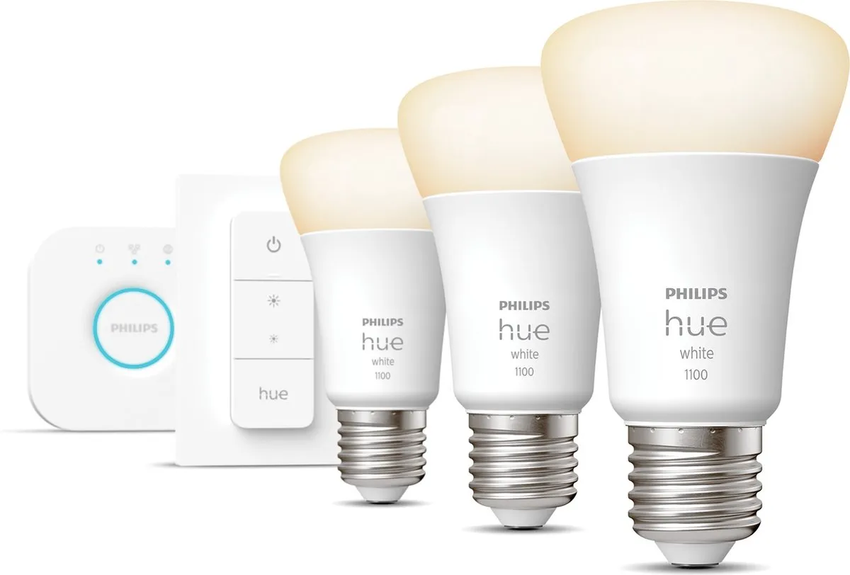 Philips Hue Starterkit Warmwit 3 Lampen E27 - 1100lm