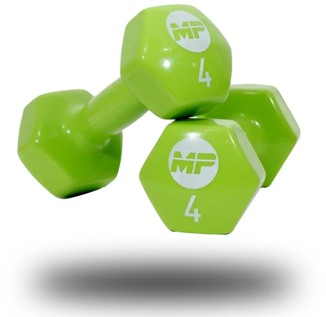 Muscle Power MP920 Vinyl Dumbbells 2x4kg - Groen