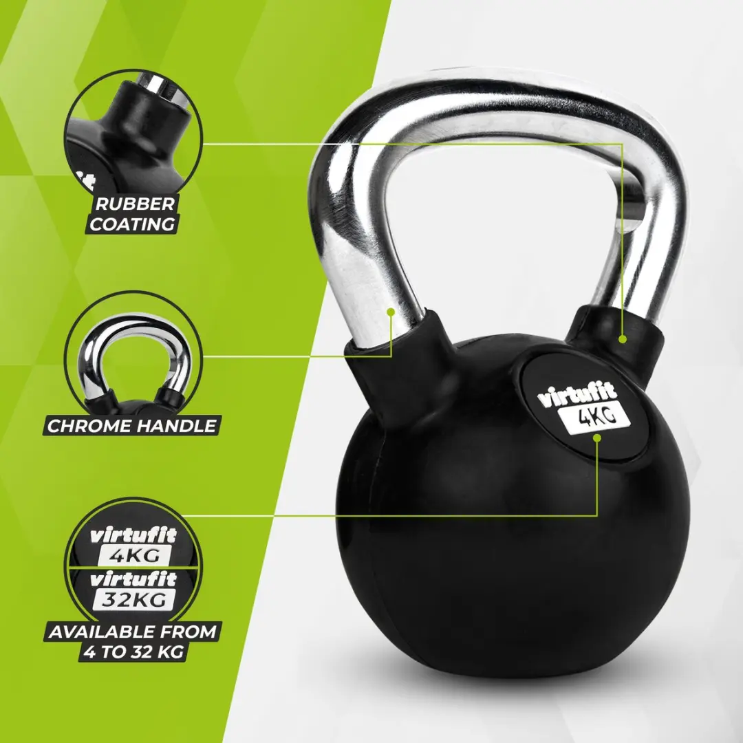 VirtuFit Kettlebell 4 kg - Zwart